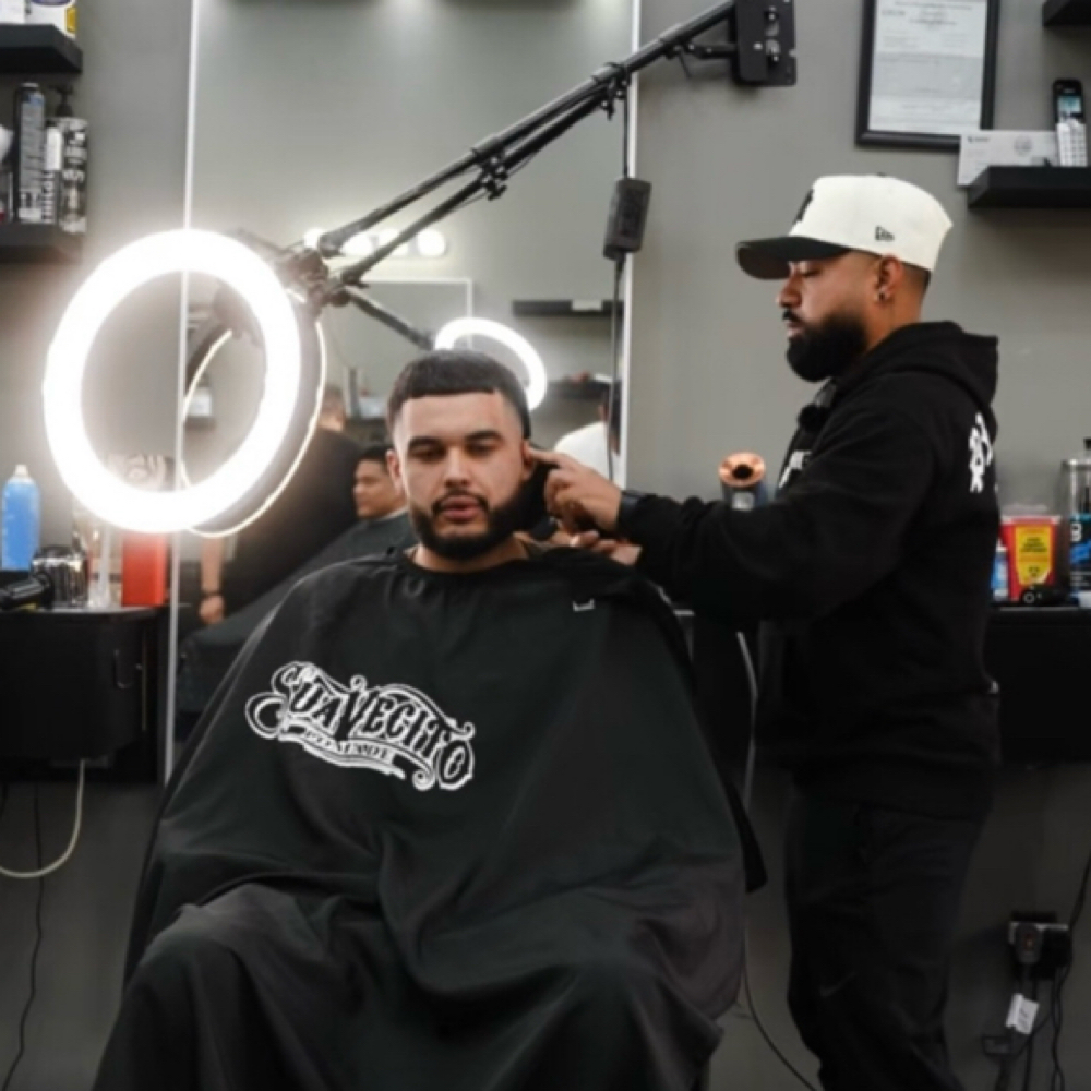 Chris Hernandez at Slik Barbers in Riverside, CA