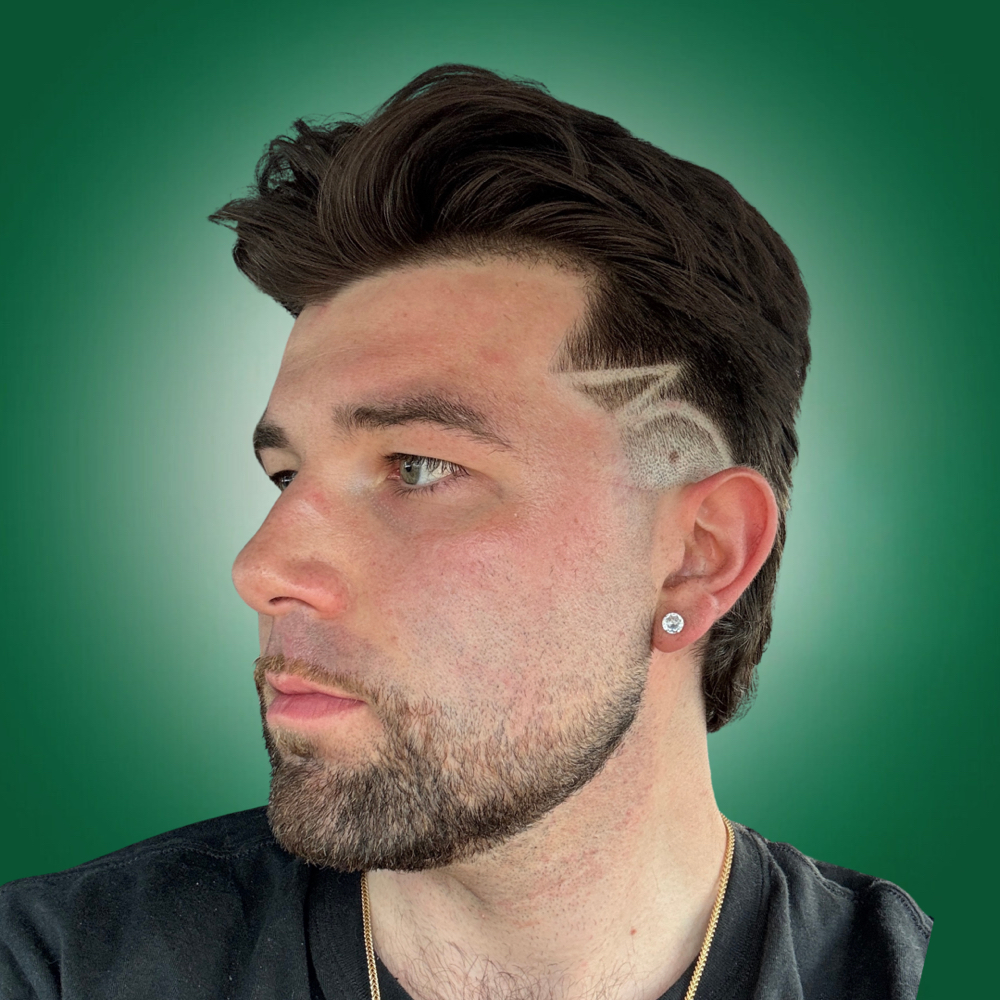 Brook Golding at Saballa’s Empire Barbershop in North Kingstown, RI