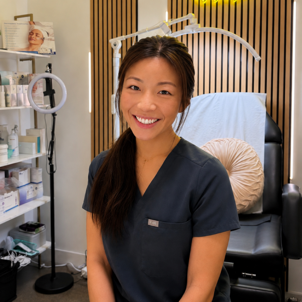 Christina Jeong at Glow N Go Beauty in Los Alamitos, CA