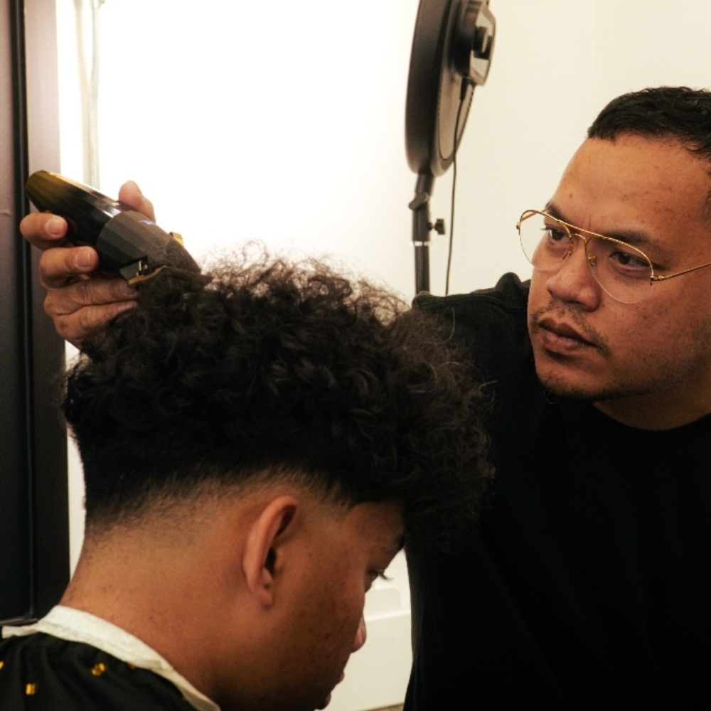 Keci Jorkan at King Cuts Barbershop in Springfield, OR