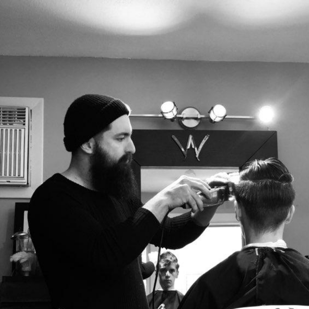 Tyler Scott at Tonsorial Trading Post in Sturbridge, MA