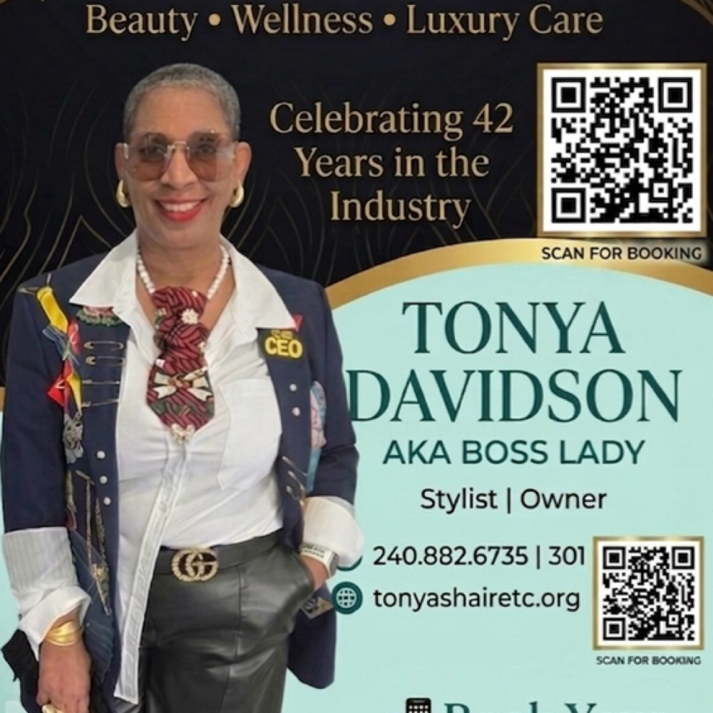 Tonya Davidson Almond at Tonya's Hair Etc 1991 in Fort   Washington, MD