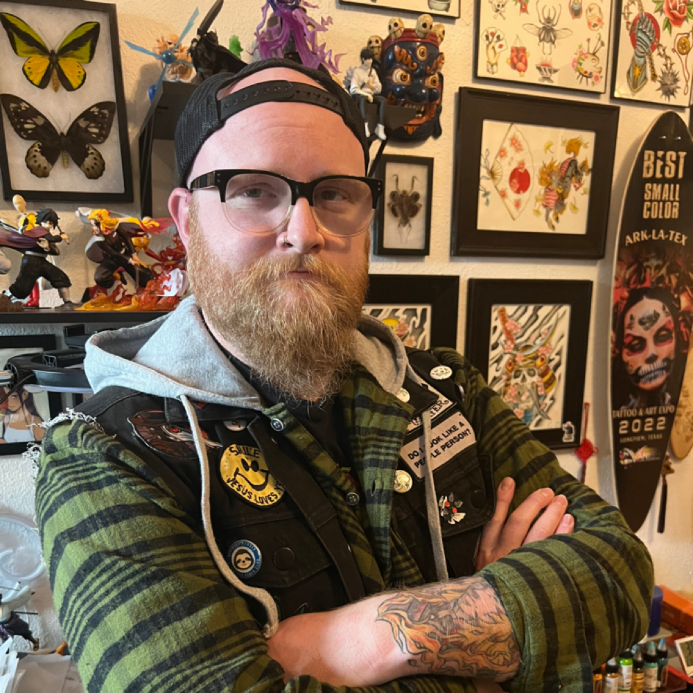 Cody Davis at Under the Magnolia Tattoo in Lindale, TX