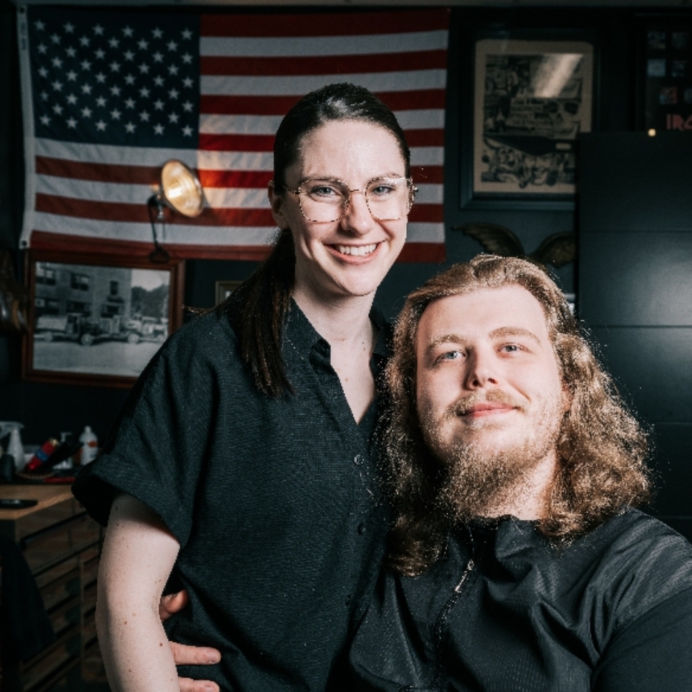 Emily Wise at Ole Glory Barbershop in Nashville, TN