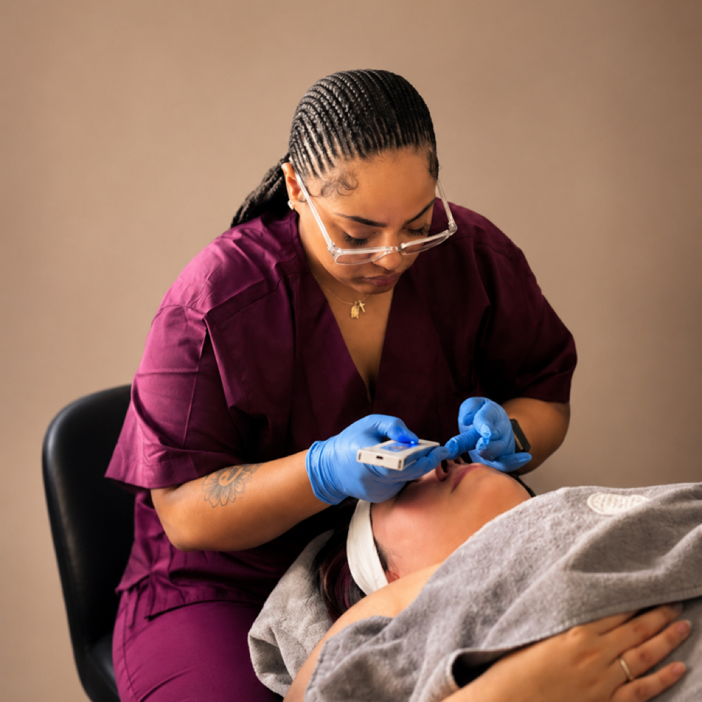 Mi' Angel Plummer at Designer Glitz & Glamour Salon and Med Spa in Universal City, TX