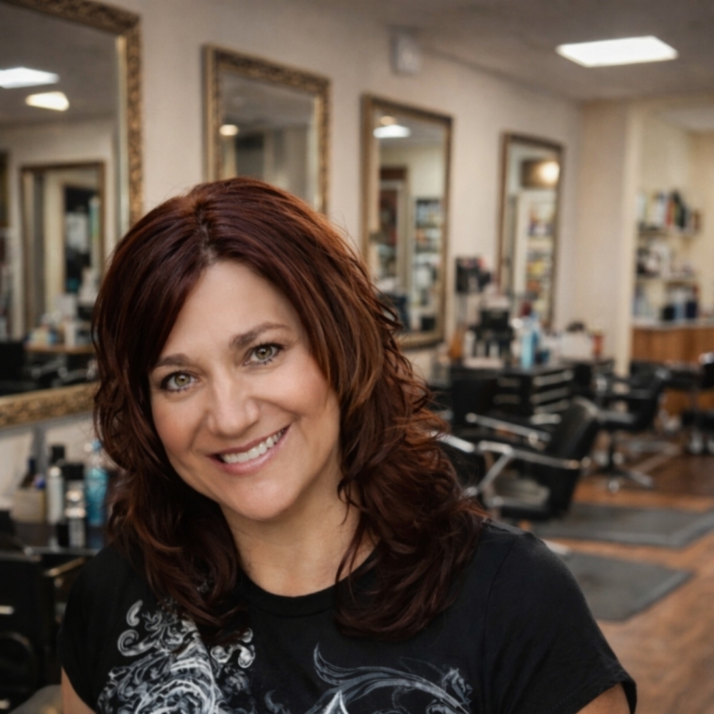 Angela Apfelbeck at Mirage Hair Design in Medford, WI