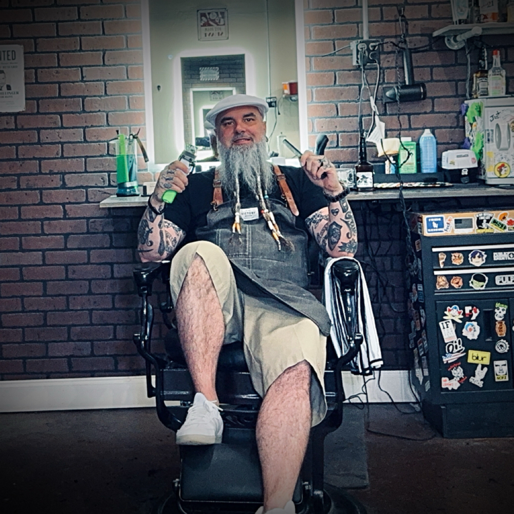 Tom Tauscher at Sessions Hair Co . in Daytona Beach, FL