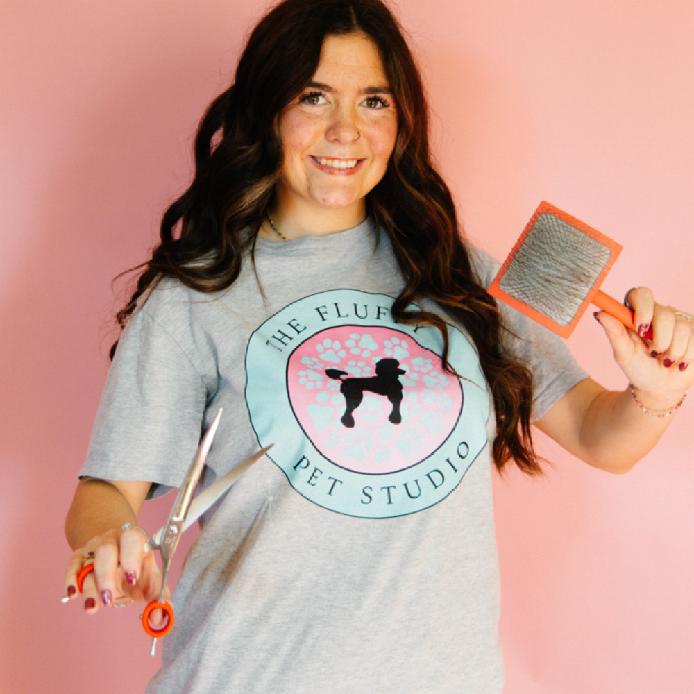 Taylor Padgett at The fluffy pet studio in mooresville, IN