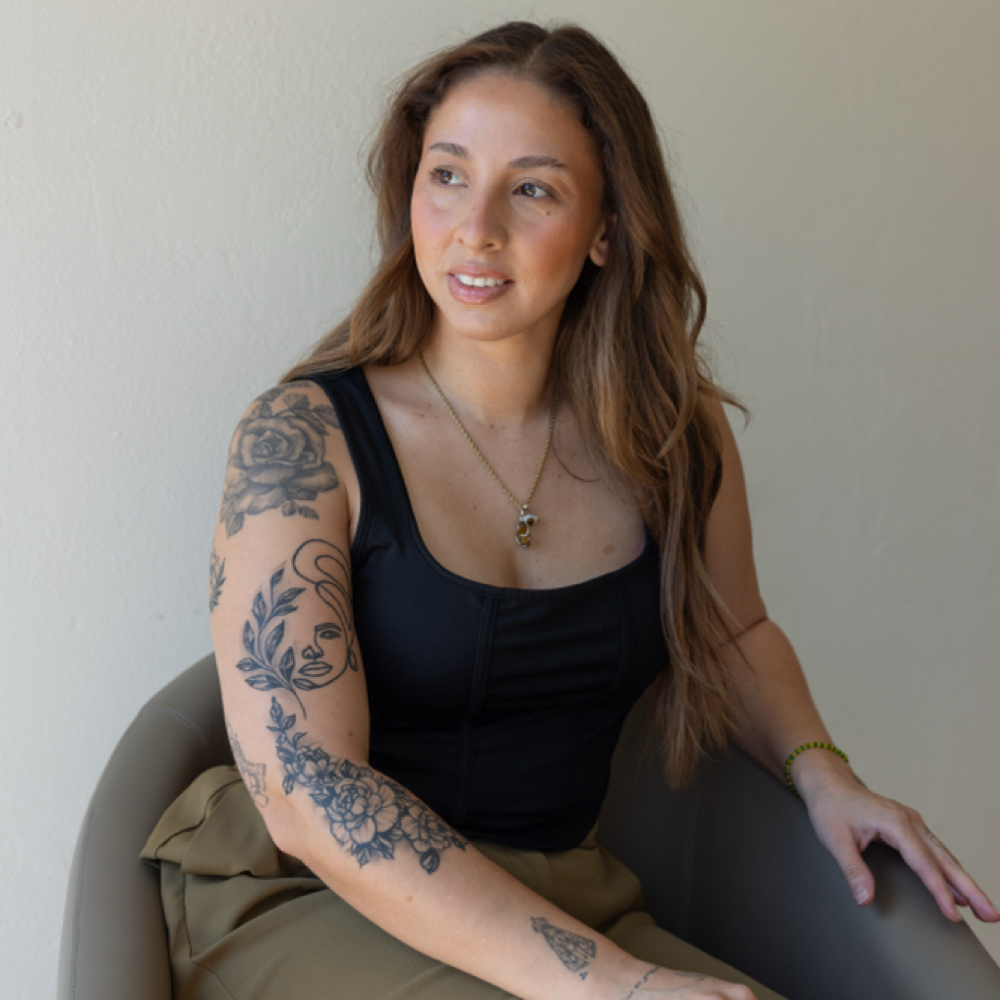 Natalie Perez at RIVER + REIGN SALON in Highland Park, CA