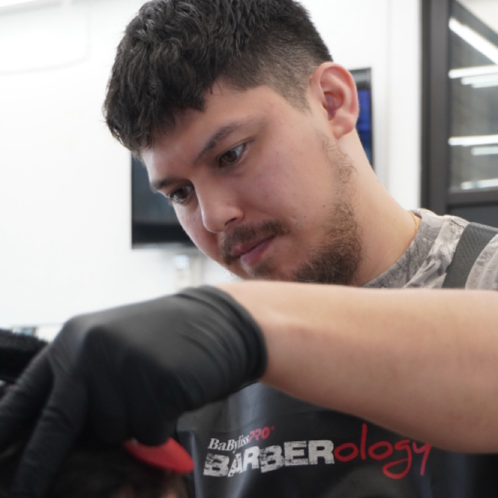 Omar Marquez at King Cuts Barbershop in Springfield, OR